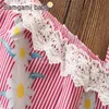 Neues Design Baby Mädchen Mode Sommer Outfits INS heißer Verkauf Blumen Hosenträger T-Shirt Tops + weiße Hose 2er Set Mädchen Boutique Kleidung