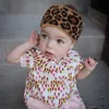 2019 Mother Child Crochet Stretchy Plain Headband Leopard Pattern Wide Hair Band Cross Elastic Turban Head Wrap