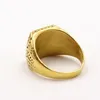 Retro Silver Gold 316 Stainless steel muslim men's saudi arabia ring imam Islamic turkish prayer religious rings jewelry