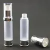 15ml 20ml 30ml Silver Frosted Airless Bottle Plastic Lotion Flaskor med luftfri pump kan användas för kosmetisk förpackning SL26