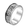 Novo anel de sinete Valknut Scandinavn Odin Symbol Norse Viking Joias Masculino Meninos Banhado a Prata Motociclista Moda