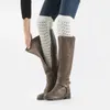 Hohle Welle Winter Bein wärmer Stiefel Socken Strumpfhosen Knie hohe Strümpfe Leggings Winter Frauen Socken