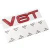 자동차 스티커 3D 금속 V6T V6 V6 V8 T 펜더 사이드 바디 엠블럼 테일 트렁크 펜더 배지 스티커 A6 A3 A5 A6 A6 A6 A1 Q3 Q3 Q5 Q7263U