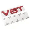 Autocollants de voiture 3D en métal V6T V8T V6 V8 T, emblème de carrosserie latérale de coffre, Badge autocollant pour Audi A4 A3 A5 A6 A1 Q3 Q5 Q7