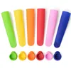 Ice Pop Maker Molds 6 Color Food Grade Children DIY Silicone Frozen Ice Cream Old Popsicle Mold With Cover Kitchen Tools DH0402
