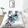 Set di biancheria da letto a foglie di palma King creativo fresco semplice copripiumini 3d cover gemello doppio letto a soft -fashion con pillowca8774109