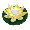 Trädgårdsdekorationer Artifical Lotus Flower Solar Powered Night Light LED Energibesparing Lotuslampa för pool damm fontän dekoration