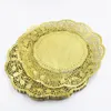 100 pieces pack New arrivals 12 inches gold colored round paper lace doilies cupcake bread placemats home dinner tableware234V