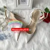 Gratis verzending Fee nieuwe stijl designer hakken wit octrooi lederen slingback punt teen hoge hakken pumps sexy lade vrouwen schoenen 12cm 10cm 8cm nieuw