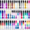 Ombre Synthetic Szydełkowanie Włosów Bulk 24inch 100g Single Color Synthetic Braids Twist Hair Extensions Cena