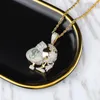 New Hotsale Men Necklace Gold Plated CZ Purse Pendant Hip Hop Rapper DJ Necklace Accessory