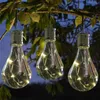 Gratis frakt Färgglada Led Solar Glas Boll Hängande Lampa Led Kristalllampa Utomhus Garden Courtyard Dekoration Solar LED-lampa