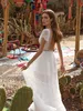 Asaf Dadush 2020 Boho robes De mariée dentelle Appliqued plage col en V à manches courtes dos nu robes De mariée Vestido De Novia