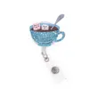 10pcs/Lot Key Rings Sparkly Rhinestone Id Name Name Badge Nurse Nurse Doctor Symman Animal Bear Coffee Cup Cup