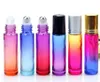 Botellas enrollables de vidrio de 10 ml Botellas enrollables de color degradado con bolas de acero inoxidable Botella roll-on perfecta para aceites esenciales Paquete de botellas