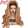 PAFF Ombre Human Hair 360 Lace Frontal Wig Pre Plucked 1B27 Honey Blonde Wavy Remy Hair Wig Brazilian With Baby Hair Free Part