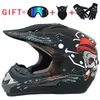 Casque de Motocross hors route ATV casques de Cross vtt DH course moto Dirt Bike Capacete avec lunettes masque gants Gift280q