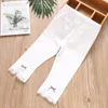 Baby Girl Leggings crianças lace fina calças de verão sólido algodão respirável meia-calça crianças cor cintura mid calças de moda quente b811