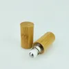 5ml 10ml 15ml Tom bambu eterisk oljesrulle på flaskglas inre parfymbehållare med stålrullboll F2937