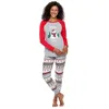 Familj Julpyjamas nyår Familj matchande kläder mamma far barn baby kläder set xmas snögubbe tryckt pajamas sleepw9648683