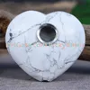 60mm Coração Em Forma de Turquesa De Cristal De Quartzo Coração Cachimbo Handmade Mais Novo Branco Natural Howlite Gemstone Amor De Pedra Polido Cachimbo Coração