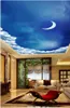 Carta da parati personalizzata 3D Photo Soffitto Dipinto stile cielo notturno la luna soggiorno soffitto camera da letto murale