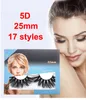 Newest 25mm 5D Mink Eyelashes 17 Styles False Eyelashes Hot Natural Long Mink Eye Lashes Eye Makeup High Volume Soft Eyelash DHL FREE