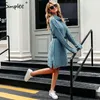 Simplee Elegant knitted dress women Autumn turtle neck female white sweater dress Sexy holiday solid ladies winter teal vestidos3983779