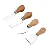 Atacado 4 pcs um conjunto de madeira lidar com queijo faca slicer kit cozinha ferramentas de cozinha bolo de queijo pizza cortador de acessórios úteis LX5163