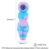 Newest style 4.1 inch Sexy woman smoking pipe portable unbreakable Dab Rig Glass Bong Oil Rigs herb silicone hookah