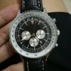 Erkekler navitimer 1 1884 46mm kuvars kronograf hareketi küçük kadran düğmelerle çalışma deri saatler232n