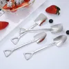304 stainless steel creative tip flat shovel spade coffee spoon dessert spoon ice cream spoon WB1915