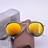 Hurtownie-wysokiej jakości marka projektowe okulary przeciwsłoneczne modne okulary przeciwsłoneczne ochrona UV400 okulary przeciwsłoneczne na zewnątrz okulary retro rb3647 z pudełkiem i etui