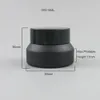 20 x 15 g 30g 50g vorst zwart make-up glazen pot met zwarte deksels witte afdichting container cosmetische verpakking,