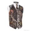 2019 Nowe Kamizelki Camo Pana młodego Kamizelki dla Kraju Wedding Realtree Spring Camouflage Slim Fit Mens Strój 2-częściowy zestaw (Vest + Tie) Custom Made Plus Size