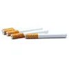 Cigarette Shape Smoking Pipes Ceramic Cigarette Hitter Pipe Yellow Filter Color100pcsbox 78mm 55mm One Hitter Bat Metal Tobacco P4226122
