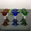 Kleurvleugel glazen bubbelkop omzetter 14 mm groothandel bongs oliebrander pijpen waterleidingen rigs roken