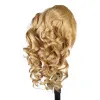 LIN MAN – perruque de cheveux naturels péruviens remy ondulés, blond, couleur #27, cheveux de bébé, nœuds décolorés