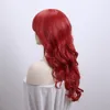 Colore rosso Parrucche da donna da 24 pollici Capelli sintetici Parrucca riccia lunga Parrucche resistenti al calore per uso femminile e Cosplay