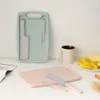 3 stks Plastic Messen Set Hakpapier Keuken Mes Snijplank Outdoor Mes Camping Wandelen Tools Nordic Style Pink Green Groothandel