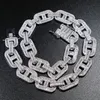 15 5mm Baguette Cuban Link Chain 5A Cubic Zirconia Iced Out Bling CZ Hip Hop Men Boy Wide Heavy Chain Necklace2455