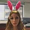 Licht knipperende LED pluche pluizige konijn oren hoofdband staart stropdas kostuum accessoire cosplay vrouw meisje Halloween Party speelgoed