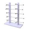 Óculos de sol de 5 camadas display de madeira quadro rack suporte organizador brinco embalagem de jóias-white241b