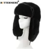 black fur trapper hat