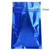 8 * 12cm 200pcs bleu auto-scellant feuille d'aluminium fermeture à glissière fermeture à glissière paquet sacs de stockage des aliments secs en plastique mylar sacs d'emballage sacs d'épicerie