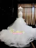 2019 Arabic African Brides Wear for Spring Fall Luxury Wedding Dresses Beaded Plus Size Bridal Gowns with Corset Fit and Flare2429