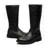 Nowa Jesień Zima Mężczyźni Moda Męskie PU Leather Black High Top Pointed Casual Boot Man Wygodne i ciepłe buty męskie