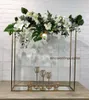 Espositore per fiori da sposa in metallo dorato alto Vasi per fiori in metallo Supporto lungo per centrotavola EventTable senyu0419