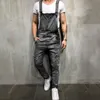 2019 년 패션 망 찢긴 청바지 점프 슈트 거리 고민 된 구멍 데님 턱받이 바지 남자에 대 한 Suspender 바지 크기 m-xxl