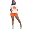 Yaz Kadın Şort Kıyafetleri Mektup 2 Parça Set Trailsuit Kolsuz Sportswear İnce Gömlek Pantolon Spor Takımları Kadın Giyim 8888
